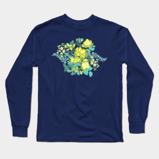 Green Flowers Long Sleeve T-Shirt